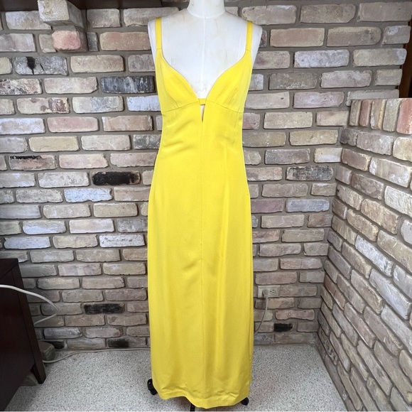 VINTAGE PIANOFORTE by MAX MARA yellow column gownItalian size 42